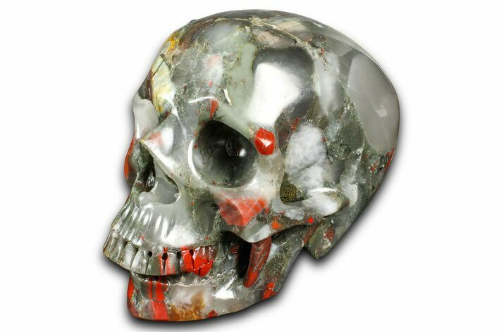 Realistic Bloodstone (Heliotrope) Skull - South Africa #382168